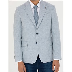 Açık Mavi Slim Fit Ceket