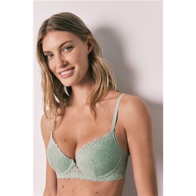 Sujetador push up encaje verde GORGEOUS
