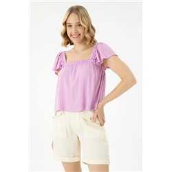 Kadın Manolya Kısa Kollu Gömlek