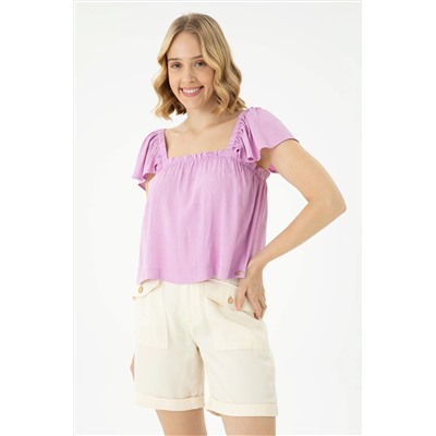 Kadın Manolya Kısa Kollu Gömlek