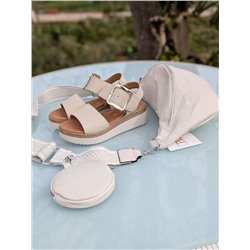 КОМБО испанские босоножки S44ACBeig+итальянская сумка PELLE- PAOLO BAGS 397 (450) Beige АКЦИЯ