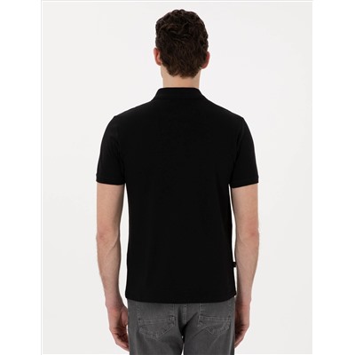 Siyah Slim Fit Polo Yaka Tişört