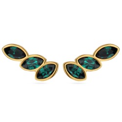 Серьги Эдем (кристаллы SW зеленые; покрытие золото), Есть комплект
