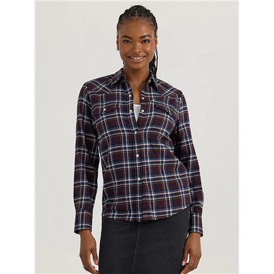 Women's Western Plaid Snap Shirt