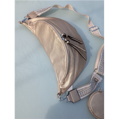 КОМБО испанские босоножки S44ACP+итальянская сумка PELLE- PAOLO BAGS 397 (450) Platino АКЦИЯ