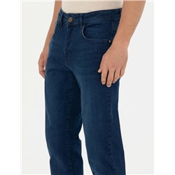 Lacivert Straight Fit Jean Pantolon