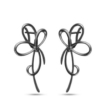 Серьги (покрытие: черный родий)