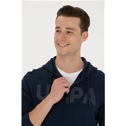 Erkek Lacivert Kapüşonlu Örme Hırka