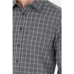 Erkek Gri Uzun Kollu Gömlek