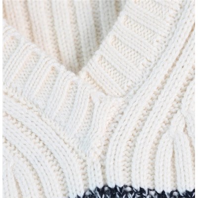 Вязаный жилет в стиле ретро с V-образным вырезом КО*С