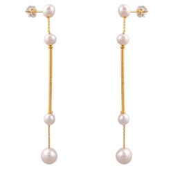 Серьги (жемчуг белый 7-12мм; покрытие золото), Есть комплект