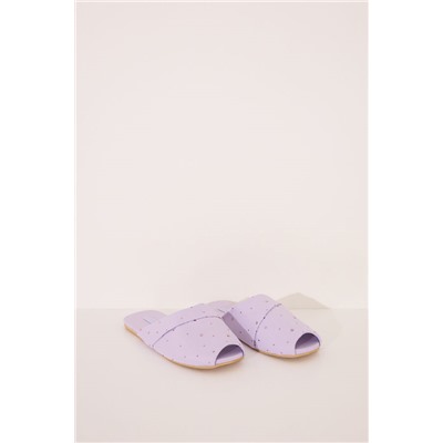 Zapatillas casa lila strass rosa