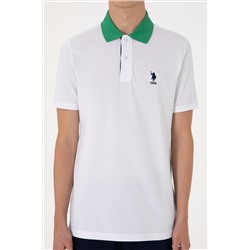 Erkek Regular Fit Polo Yaka Beyaz Tişört