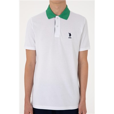 Erkek Regular Fit Polo Yaka Beyaz Tişört