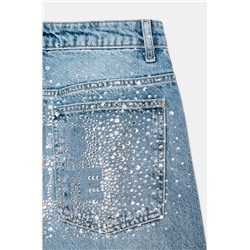 MID-WAIST STRAIGHT JEANS WITH SPARKLES
