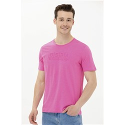 Erkek Pembe Bisiklet Yaka Tişört