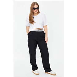 Trendyol Curve Siyah Normal Bel Dokuma Pantolon TBBAW24AR00031