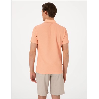 Somon Slim Fit Örme Dokulu Polo Yaka Tişört