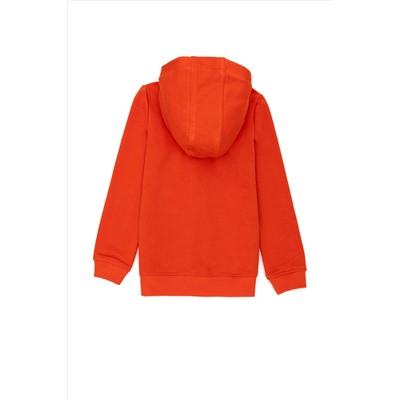Çocuk Turuncu Kapüşonlu Sweatshirt