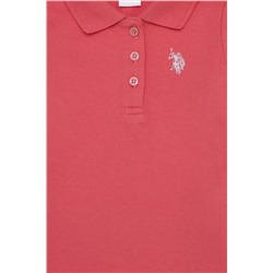 Kız Çocuk Nar Çiçeği Basic Polo Yaka Sweatshirt