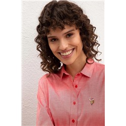 Kadın Kırmızı Uzun Kollu Basic Gömlek