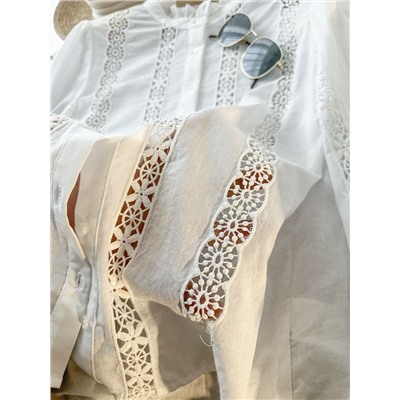 Очень красивая женская рубашка во французском стиле с вышивкой КИАБ*И