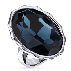 Кольцо Сияние (кристаллы SW темно-синие; покрытие родий), Есть комплект