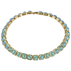 Колье Теннис (кристаллы SW мятные 8мм; покрытие золото) 37-40см, Есть комплект