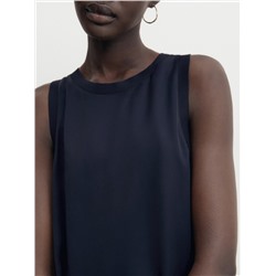 Vestido midi satinado detalle rib