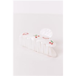 Pinza marmoleada blanca brillos