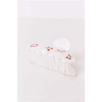 Pinza marmoleada blanca brillos