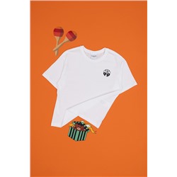 Erkek Çocuk Beyaz Comfort Basic Bisiklet Yaka Tişört
