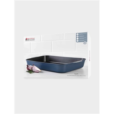 Форма для запекания, 38x28.5x5.5 см, синяя, с покрытием, Agile