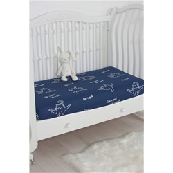 Простыня на резинке из поплина на прямоугольный матрас 120х НАТАЛИ #980327