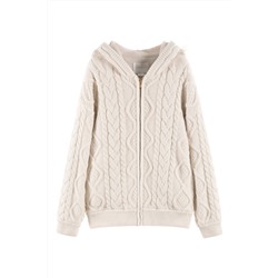 Cárdigan con capucha Beige