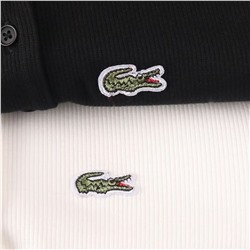 Однотонная хлопковая рубашка-поло с короткими рукавами 2 цвета ЛАКОСТ*Е