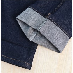 Женские осенне-зимние, слегка эластичные хлопковые джинсы прямого кроя