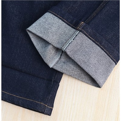 Женские осенне-зимние, слегка эластичные хлопковые джинсы прямого кроя