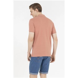 Erkek Pudra Basic Polo Yaka Tişört