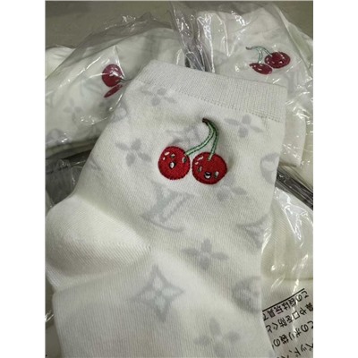 Набор стильных носков Loui*s Vuitto*n x Takash*i Murakam*i унисекс с вышивкой вишни