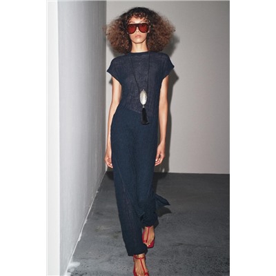 FINE KNIT WRINKLED-EFFECT TROUSERS