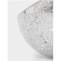 Конфетница, 15х12 см, стекло, серебристая, Кракелюр, Craquelure