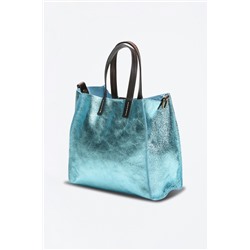 Bolso y neceser de piel Coti Azul claro