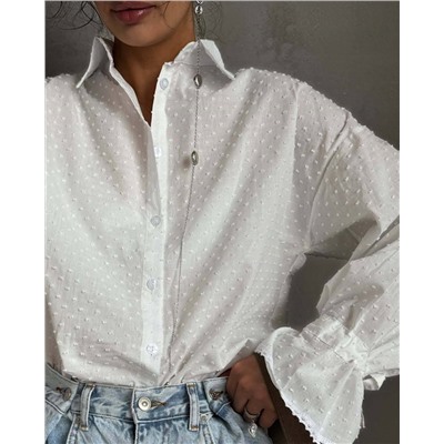 Нежная рубашка с завязками на рукавах