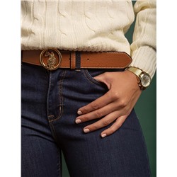 LADIES 38MM MEDALLION LOGO BELT