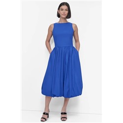 SLEEVELESS BOAT NECK DROP WAIST DRESS