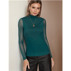 Водолазка с прозрачными рукавами