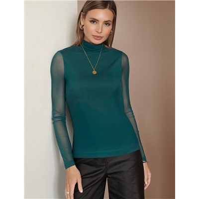 Водолазка с прозрачными рукавами