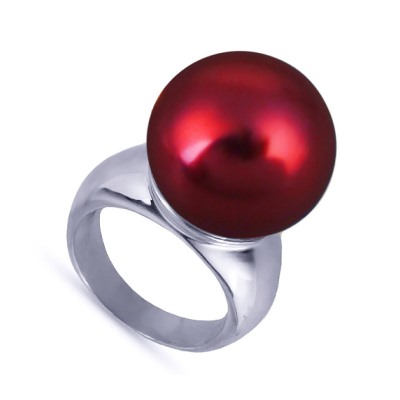 Кольцо (Майорка 16мм малиновая; покрытие родий), Есть комплект