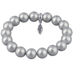 Браслет (Майорка 12мм серо-голубая; покрытие родий), Есть комплект